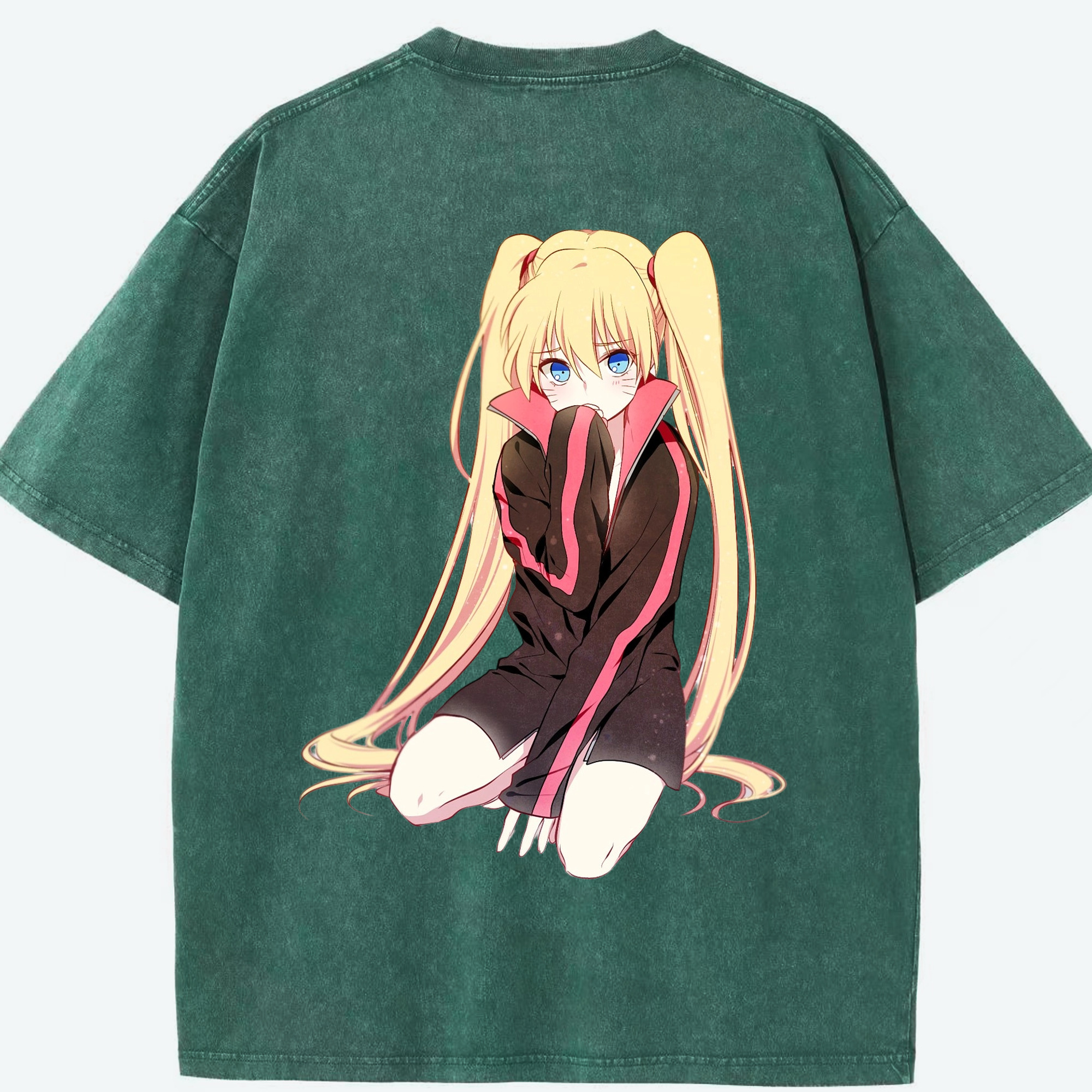 （画像用） NARUTO -ナルト- うずまき ナルト Uzumaki Naruto 綿100% ヴィンテージ風 半袖Tシャツ（背面プリント）